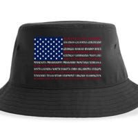 USA US Flag Patriotic For Wo Fourth of July Sustainable Bucket Hat