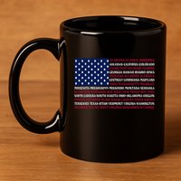 USA US Flag Patriotic For Wo Fourth of July 11oz C Handle Ceramic Mug