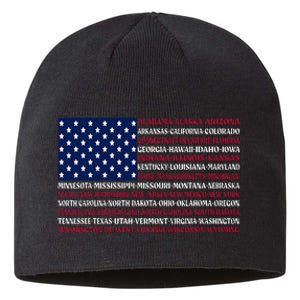 USA US Flag Patriotic For Wo Fourth of July Sustainable Beanie