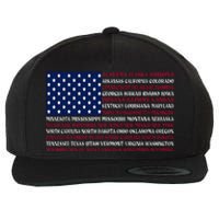 USA US Flag Patriotic For Wo Fourth of July Wool Snapback Cap