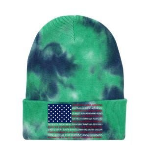 USA US Flag Patriotic For Wo Fourth of July Tie Dye 12in Knit Beanie