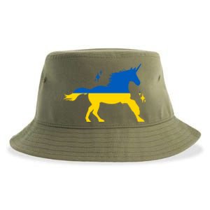 Unicorn Ukraine Flag I Stand With Ukraine Support Ukraine Cute Gift Sustainable Bucket Hat