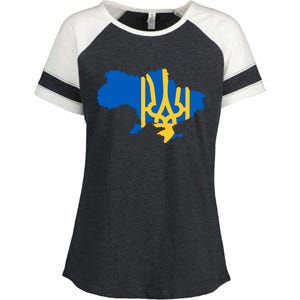 Ukraine Ukrainian Flag Ukrainians Enza Ladies Jersey Colorblock Tee