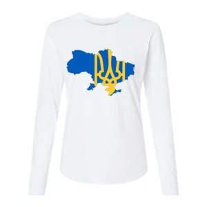 Ukraine Ukrainian Flag Ukrainians Womens Cotton Relaxed Long Sleeve T-Shirt