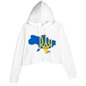 Ukraine Ukrainian Flag Ukrainians Crop Fleece Hoodie