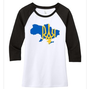 Ukraine Ukrainian Flag Ukrainians Women's Tri-Blend 3/4-Sleeve Raglan Shirt