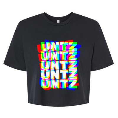 Untz Untz Hardstyle Techno Rave EDM Music DJ Festival Raver Bella+Canvas Jersey Crop Tee