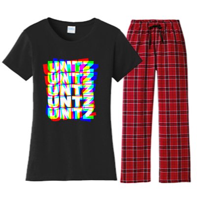 Untz Untz Hardstyle Techno Rave EDM Music DJ Festival Raver Women's Flannel Pajama Set