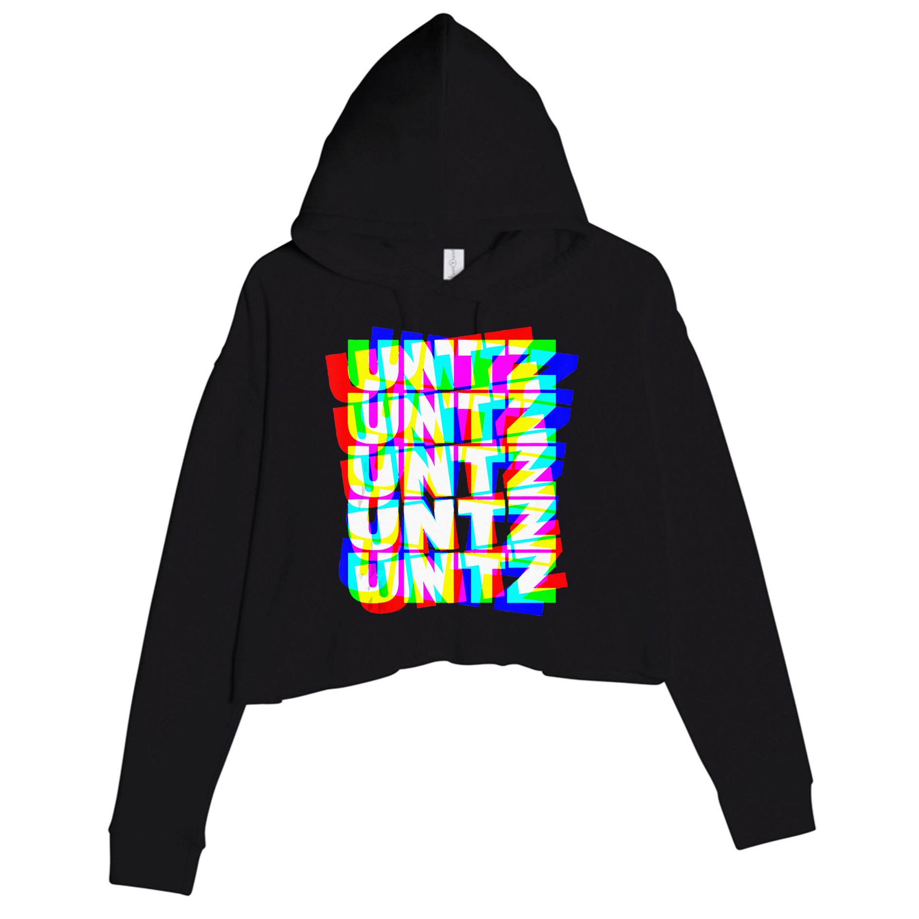 Untz Untz Hardstyle Techno Rave EDM Music DJ Festival Raver Crop Fleece Hoodie