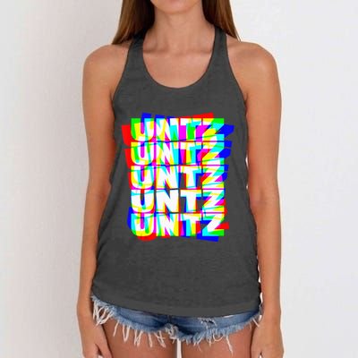 Untz Untz Hardstyle Techno Rave EDM Music DJ Festival Raver Women's Knotted Racerback Tank