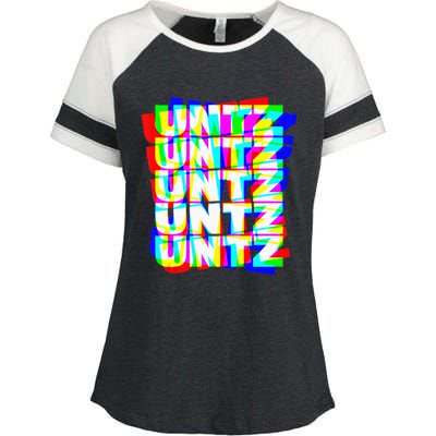 Untz Untz Hardstyle Techno Rave EDM Music DJ Festival Raver Enza Ladies Jersey Colorblock Tee