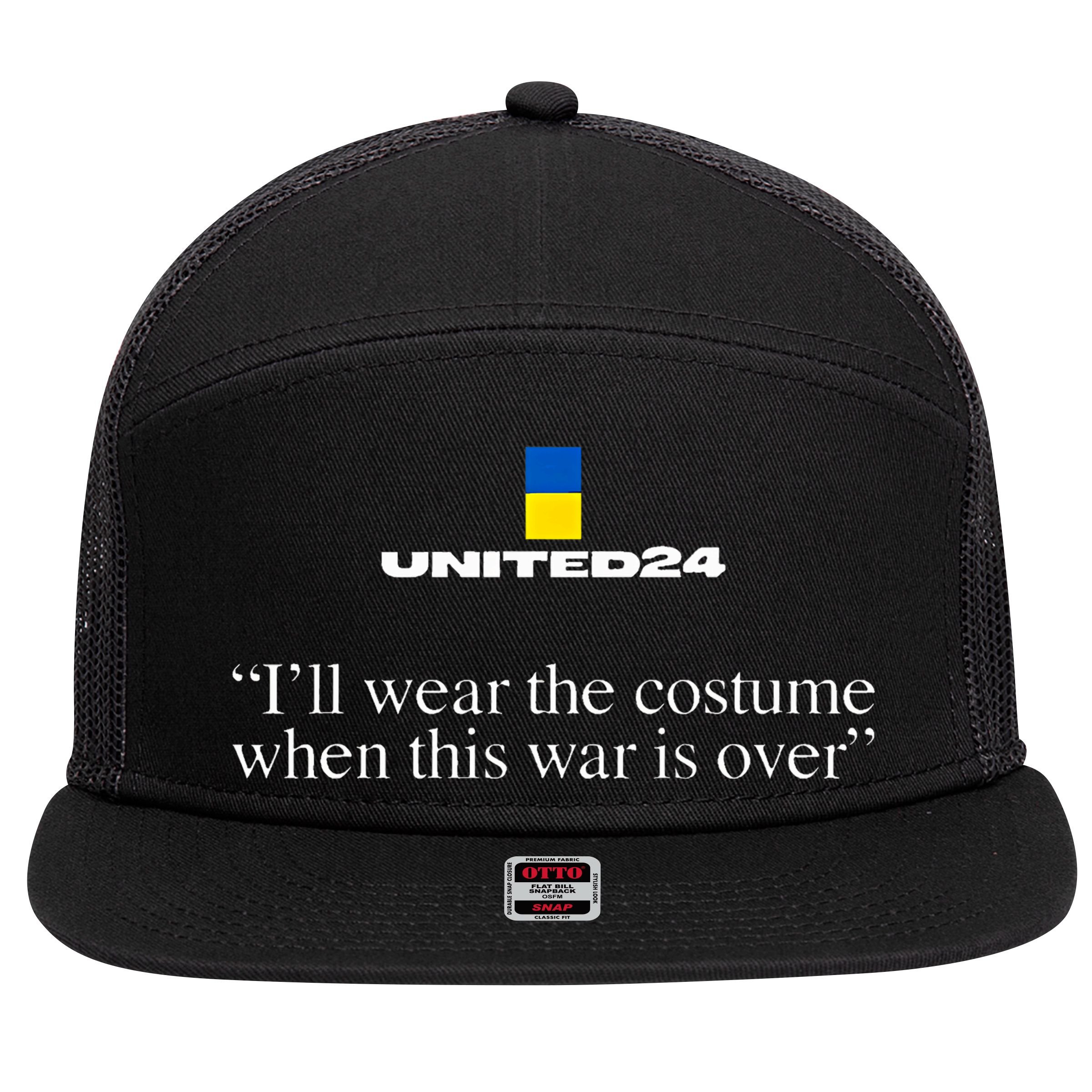 United24 Ukraine ILl Wear The Costume When The War Is Over 7 Panel Mesh Trucker Snapback Hat