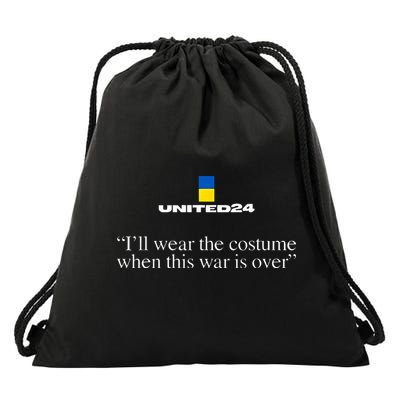 United24 Ukraine ILl Wear The Costume When The War Is Over Drawstring Bag
