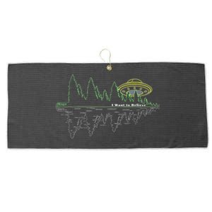 UFO UAP I Want To Believe Aliens Exist Flying Saucer Large Microfiber Waffle Golf Towel