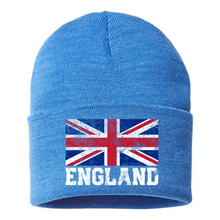 Uk Union Jack England Flag Pride Country Home Nation Family Cool Gift Sustainable Knit Beanie