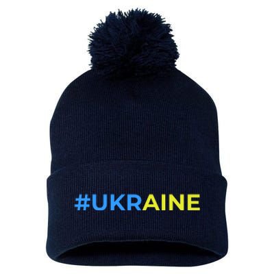 #UKRAINE Pom Pom 12in Knit Beanie