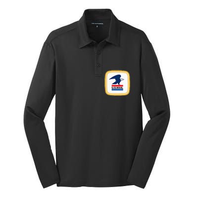 Usps Us Mail Left Chest Silk Touch Performance Long Sleeve Polo