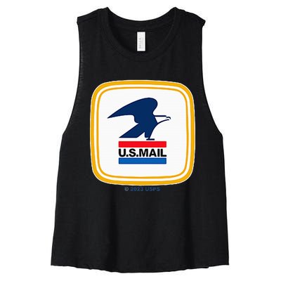 Usps Us Mail Left Chest Women's Racerback Cropped Tank