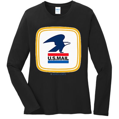 Usps Us Mail Left Chest Ladies Long Sleeve Shirt