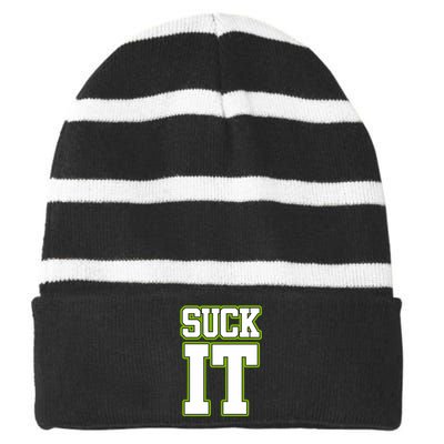 Untitled1 Striped Beanie with Solid Band