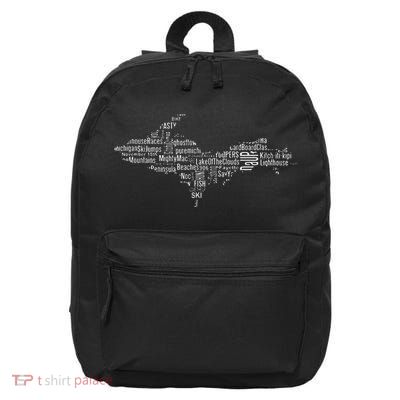 UP Upper Peninsula Michigan Word Collage Yoopers Favorite 16 in Basic Backpack