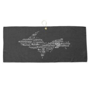 UP Upper Peninsula Michigan Word Collage Yoopers Favorite Large Microfiber Waffle Golf Towel