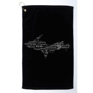 UP Upper Peninsula Michigan Word Collage Yoopers Favorite Platinum Collection Golf Towel