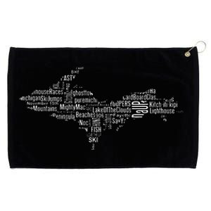 UP Upper Peninsula Michigan Word Collage Yoopers Favorite Grommeted Golf Towel