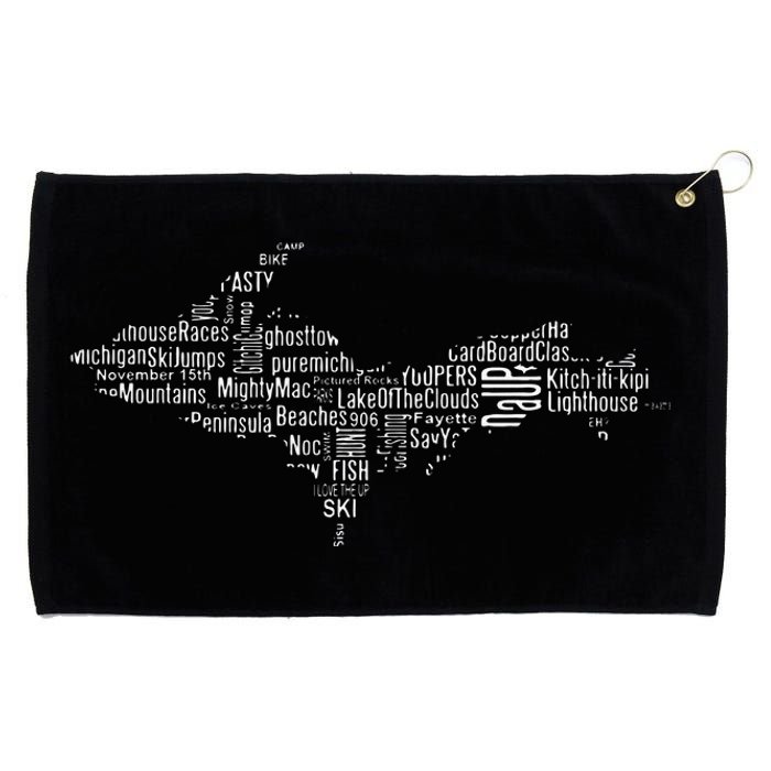 UP Upper Peninsula Michigan Word Collage Yoopers Favorite Grommeted Golf Towel