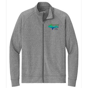 Up Upper Peninsula Michigan Ombre Yoopers 906 Stretch Full-Zip Cadet Jacket