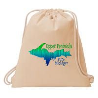 Up Upper Peninsula Michigan Ombre Yoopers 906 Drawstring Bag