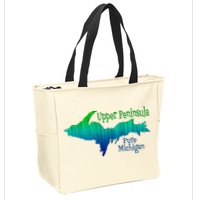 Up Upper Peninsula Michigan Ombre Yoopers 906 Zip Tote Bag