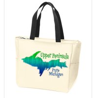 Up Upper Peninsula Michigan Ombre Yoopers 906 Zip Tote Bag