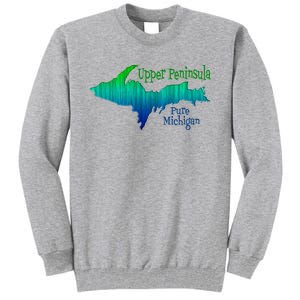 Up Upper Peninsula Michigan Ombre Yoopers 906 Tall Sweatshirt