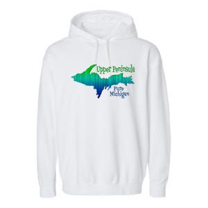 Up Upper Peninsula Michigan Ombre Yoopers 906 Garment-Dyed Fleece Hoodie