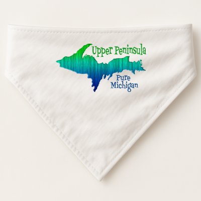 Up Upper Peninsula Michigan Ombre Yoopers 906 USA-Made Doggie Bandana