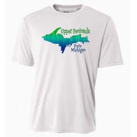 Up Upper Peninsula Michigan Ombre Yoopers 906 Cooling Performance Crew T-Shirt