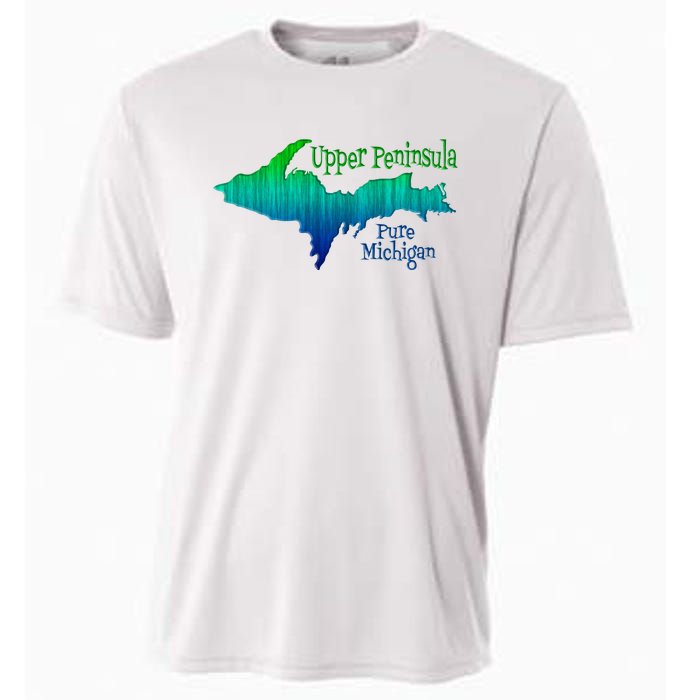 Up Upper Peninsula Michigan Ombre Yoopers 906 Cooling Performance Crew T-Shirt