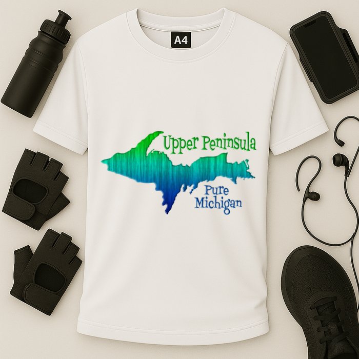 Up Upper Peninsula Michigan Ombre Yoopers 906 Cooling Performance Crew T-Shirt