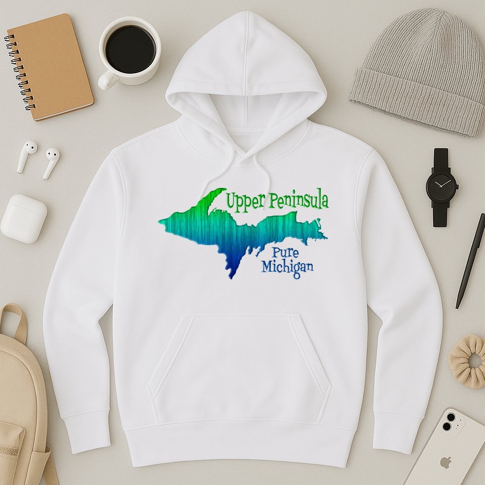 Up Upper Peninsula Michigan Ombre Yoopers 906 Hoodie
