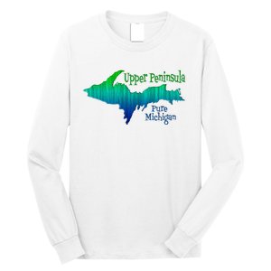 Up Upper Peninsula Michigan Ombre Yoopers 906 Long Sleeve Shirt