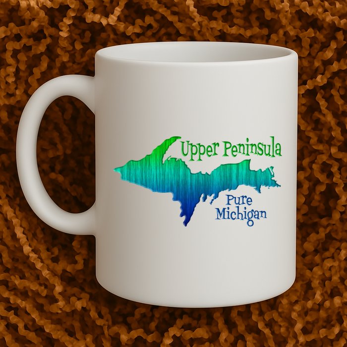 Up Upper Peninsula Michigan Ombre Yoopers 906 Mug