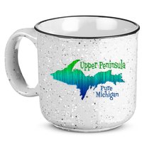 Up Upper Peninsula Michigan Ombre Yoopers 906 15oz Campfire Ceramic Mug