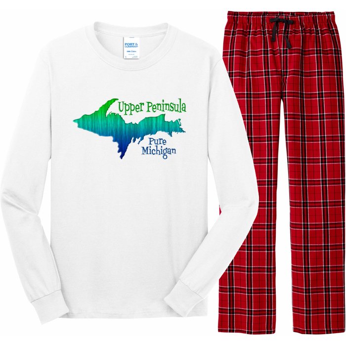 Up Upper Peninsula Michigan Ombre Yoopers 906 Long Sleeve Pajama Set