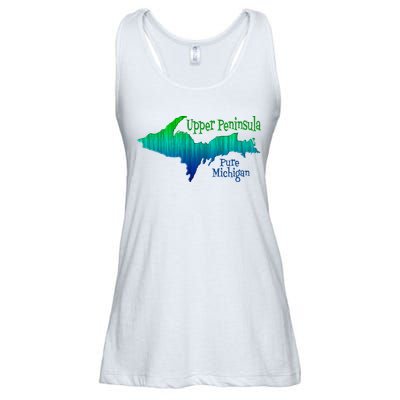 Up Upper Peninsula Michigan Ombre Yoopers 906 Ladies Essential Flowy Tank