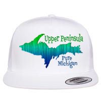 Up Upper Peninsula Michigan Ombre Yoopers 906 Flat Bill Trucker Hat