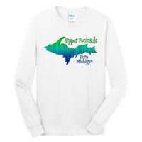 Up Upper Peninsula Michigan Ombre Yoopers 906 Tall Long Sleeve T-Shirt