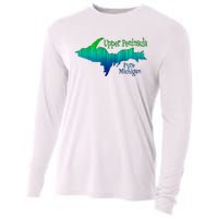 Up Upper Peninsula Michigan Ombre Yoopers 906 Cooling Performance Long Sleeve Crew