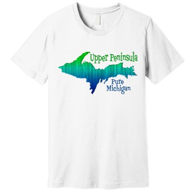 Up Upper Peninsula Michigan Ombre Yoopers 906 Premium T-Shirt