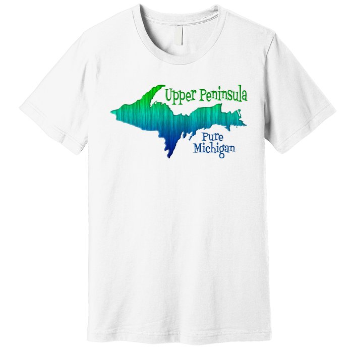 Up Upper Peninsula Michigan Ombre Yoopers 906 Premium T-Shirt